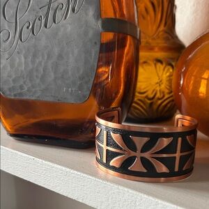 Vintage Southwestern Modernist Copper Cuff Bracelet